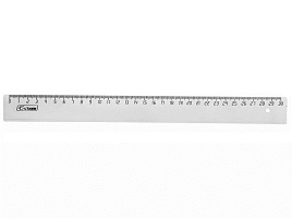 Линейка 30см. ЛН33 пластиковая, прозрачная бесцветная
