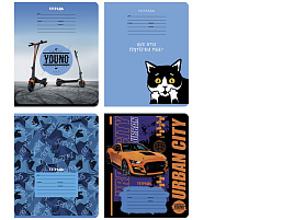 Тетрадь 12л. линия  Т5ск12_вл 10136 "Новое поколение", выб. лак, ассорти