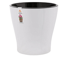 Кашпо цветочное 5л Лея М7930 белое двойное