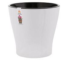 Кашпо цветочное 5л Лея М7930 белое двойное