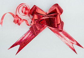 Бант баб Ч09281 голография красный 1,8см