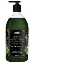 Гель для душа мужской Magic Day 2в1 мыло жид.1л. Мы Zа чистоту зеленое 4125