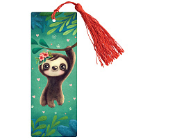 Закладки 3D д/книг ArtSpace 3D_45138 "Sloth", с линейкой, 150*55мм, декоративный шнурок