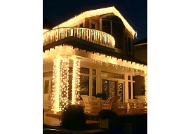 Электрогирлянда уличная бахрома 50м 1200л желтая