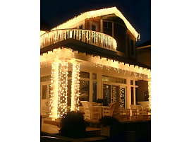 Электрогирлянда уличная бахрома 50м 1200л желтая