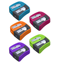 Точилка Berlingo 15041 "Color Zone Duo", 2 отверстия, для цветных и ч/г карандашей, блистер