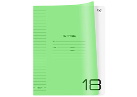 Тетрадь 18л. линия  Т5ск18_пл 08935 "UniTone. Neon", пластиковая обложка, неон салатовый