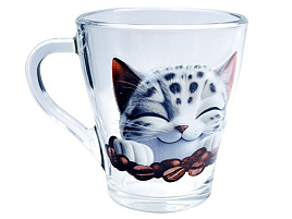 Кружка стекло 250мл 1649 Кофейные сны