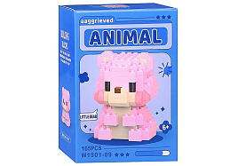 Конструктор Брик W1501-09 Розовый мишка 165дет