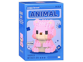 Конструктор Брик W1501-09 Розовый мишка 165дет