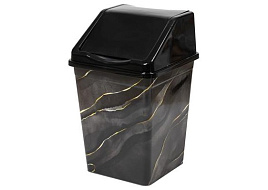 Контейнер для мусора 16л 941657 черный мрамор