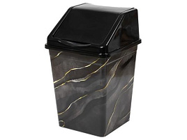 Контейнер для мусора 16л 941657 черный мрамор