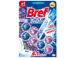 Блок для унитаза БРЕФ 2*50гр. сила-актив Свеж.Лаванды  шарики 6154