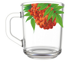 Кружка стекло 200мл 335-Д Рябинка