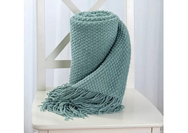 Плед-покрывало 127*170 Silvano вязанный бежевый A120038/7887