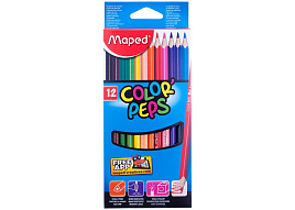 Карандаши цветные 12цв. Maped 183212 Color Peps трехгран заточен картон,уп, европодвес