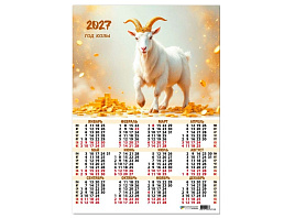 Календарь листов. 2027г. 10183 Символ года, 420*594 мм. мелованная бумага, 105 г/м2