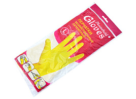 Перчатки резиновые Gloves L латекс желтые