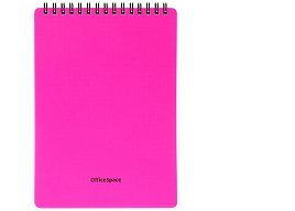 Блокнот 60л. OfficeSpace Б5к60грП_35403 А5 на гребне "Neon", розовая пластиковая обложка