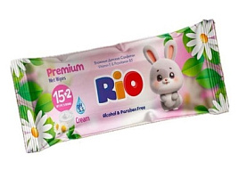 Влажные салфетки Детские 17шт.с клапаном Rio Premium М