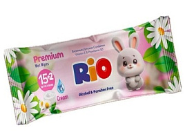 Влажные салфетки Детские 17шт.с клапаном Rio Premium М