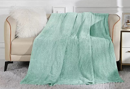 Плед-покрывало 150*200 велсофт жаккард, мятный 150/1019-PPC/CL 2568