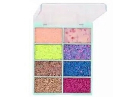 Тени для век 8 цветов Farres 1254-03 Heavy Metal глиттер