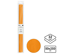 Цветная бумага крепированная ТРИ СОВЫ CR_43953 светло-оранжевая, 50*250см, 32г/м2, в рулоне, пакет с европодвесом