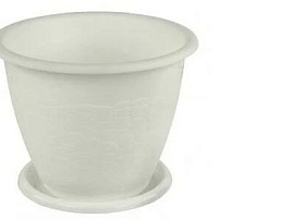 Кашпо цветочное 3,2л Розалия М1523 белый с поддоном