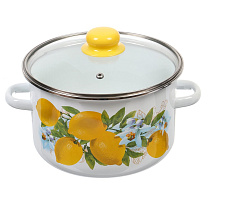 Кастрюля эмаль 4л 1MD201S/4834 Лимоны индукция