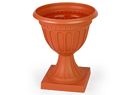 Вазон 18л Олимпия М9071 на высокой ножке коричневый