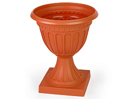 Вазон 18л Олимпия М9071 на высокой ножке коричневый