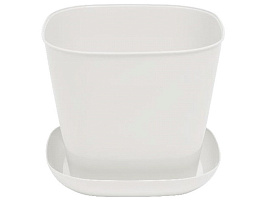 Кашпо цветочное 5л квадратное 385006 белый с/п
