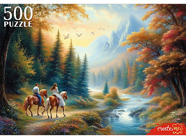 Пазл 500эл. Пара на лошадях в горах Ф500-8263