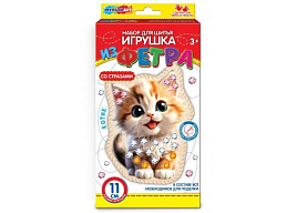Аппликация из фетра FETR-120532 Котенок , со стразами