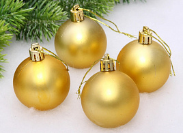 Набор шаров 5см 183-852 Матовый золотой 4шт