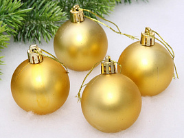 Набор шаров 5см 183-852 Матовый золотой 4шт