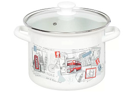 Кастрюля эмаль 5л 42304-162/4.02/0968 светлая декор Керчь