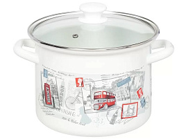 Кастрюля эмаль 5л 42304-162/4.02/0968 светлая декор Керчь