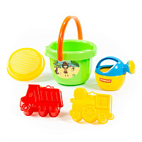 Песочный набор №232 4429 Ведро,ситечко,формочки,лейка