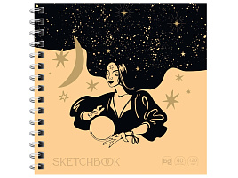 Скетчбук BG Скв40гр_58078 "Divination", 40л., 170*170 на гребне, матовая ламинация, фольга, Soft Touch, 120г/м2