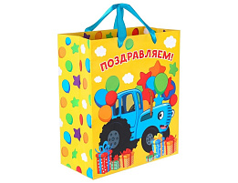 Упаковочная сумочка 23*27 9240292 Поздравляем! Синий трактор