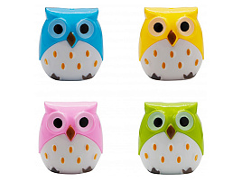 Точилка Silwerhof 1452383 Owl Солнечная коллекция, 2 отверстия пластик ассорти коробка