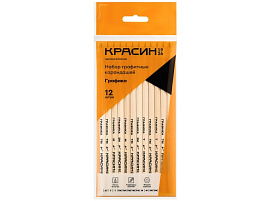 Набор карандашей ч/гр Красин КР-141200 "Графика", 12шт., 2H-2B, заточен., пакет, европодвес