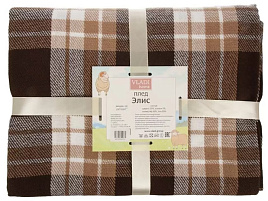 Плед-покрывало 150*200 Vladi Элис белый/бежевый/коричневый 509319/2204