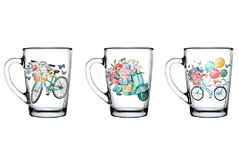 Кружка стекло 300мл 07с1334 Романтика микс