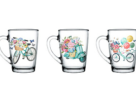 Кружка стекло 300мл 07с1334 Романтика микс