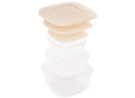 Набор контейнеров для продуктов 3пр (0,8+1,2+2л) М8791 бежевый