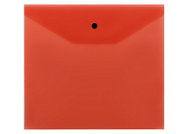 Папка-конверт с кнопкой А5+ СТАММ ММ-30688 120мкм, пластик, прозрачная красная