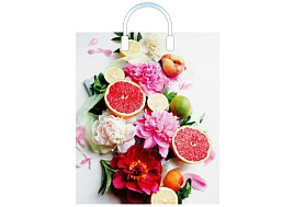 Пакет петля с пласт.ручкой 38*45 Летний цитрус